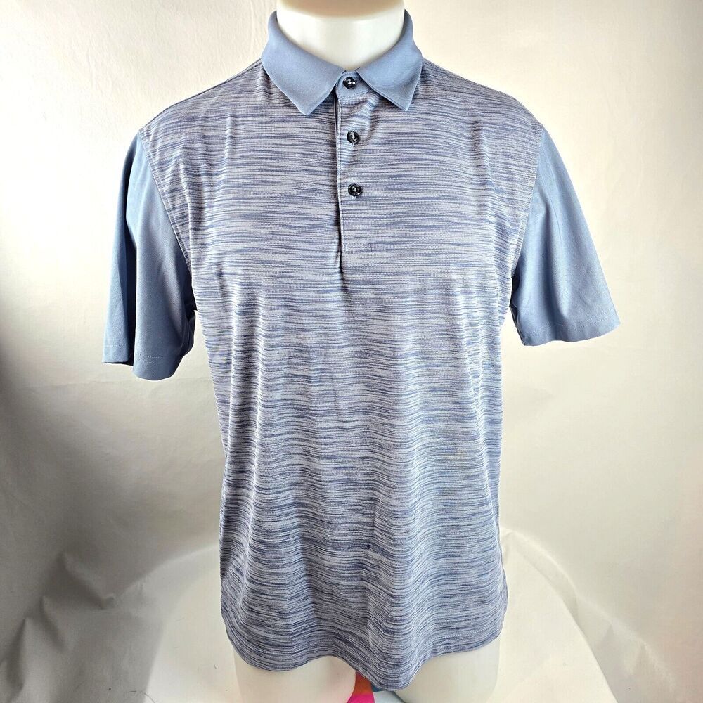 Maelreg Shirt Mens Medium Blue Performance Polo Golf Heathered Stretch Active